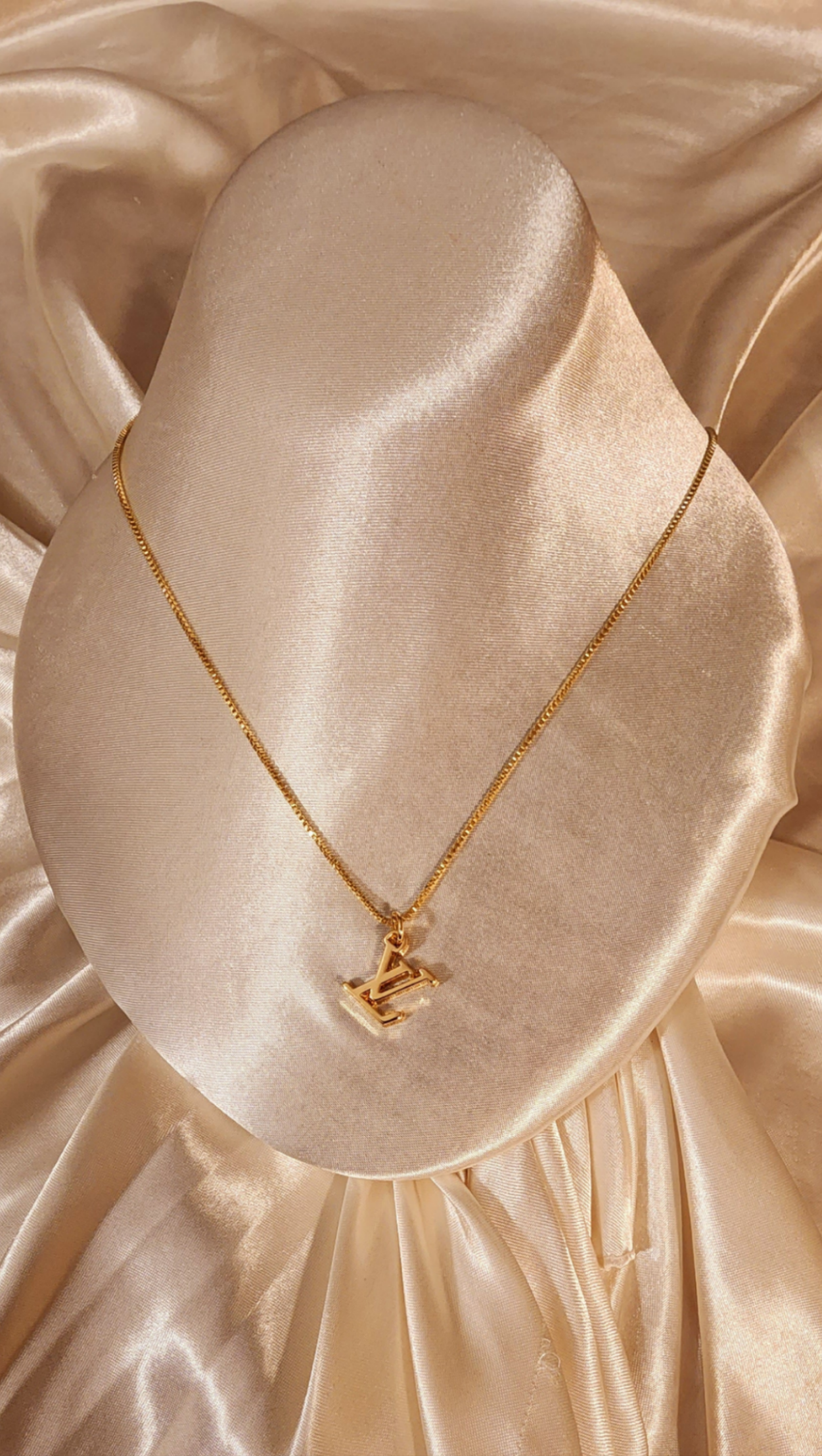 Repurposed Vintage Monogram Charm Necklace- LV Era