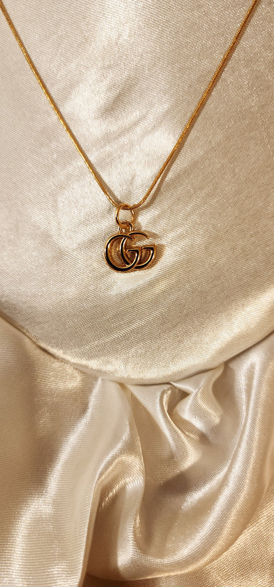 Repurposed Vintage Mini Gold-tone Charm Necklace- GG Era