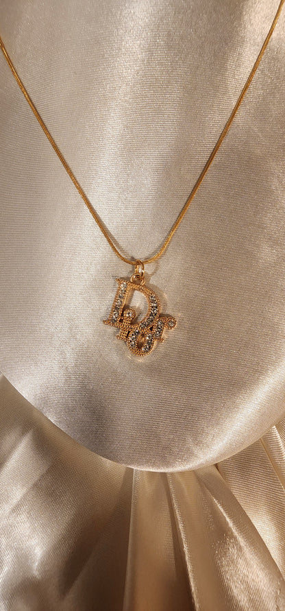 Repurposed Vintage Crystal Charm Necklace- DR Era
