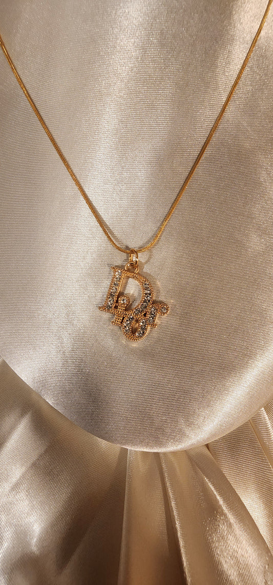 Repurposed Vintage Crystal Charm Necklace- DR Era