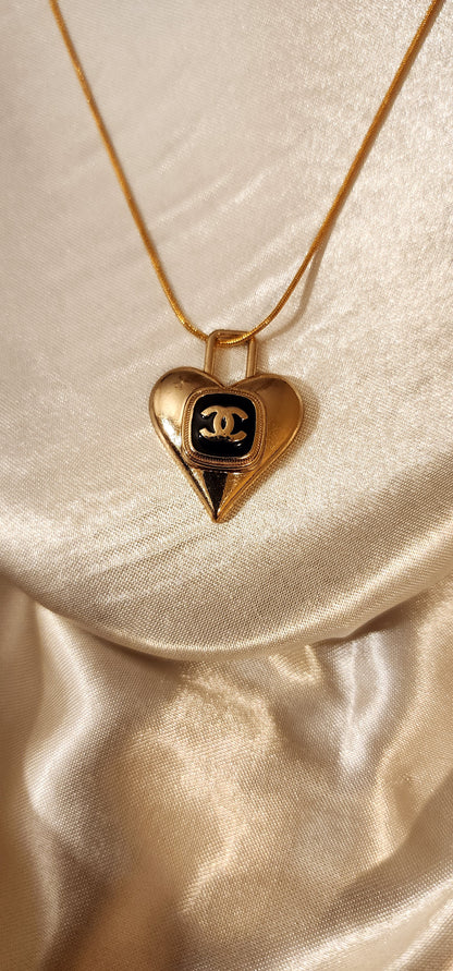 Repurposed Vintage Heart Charm Necklace- CC Era