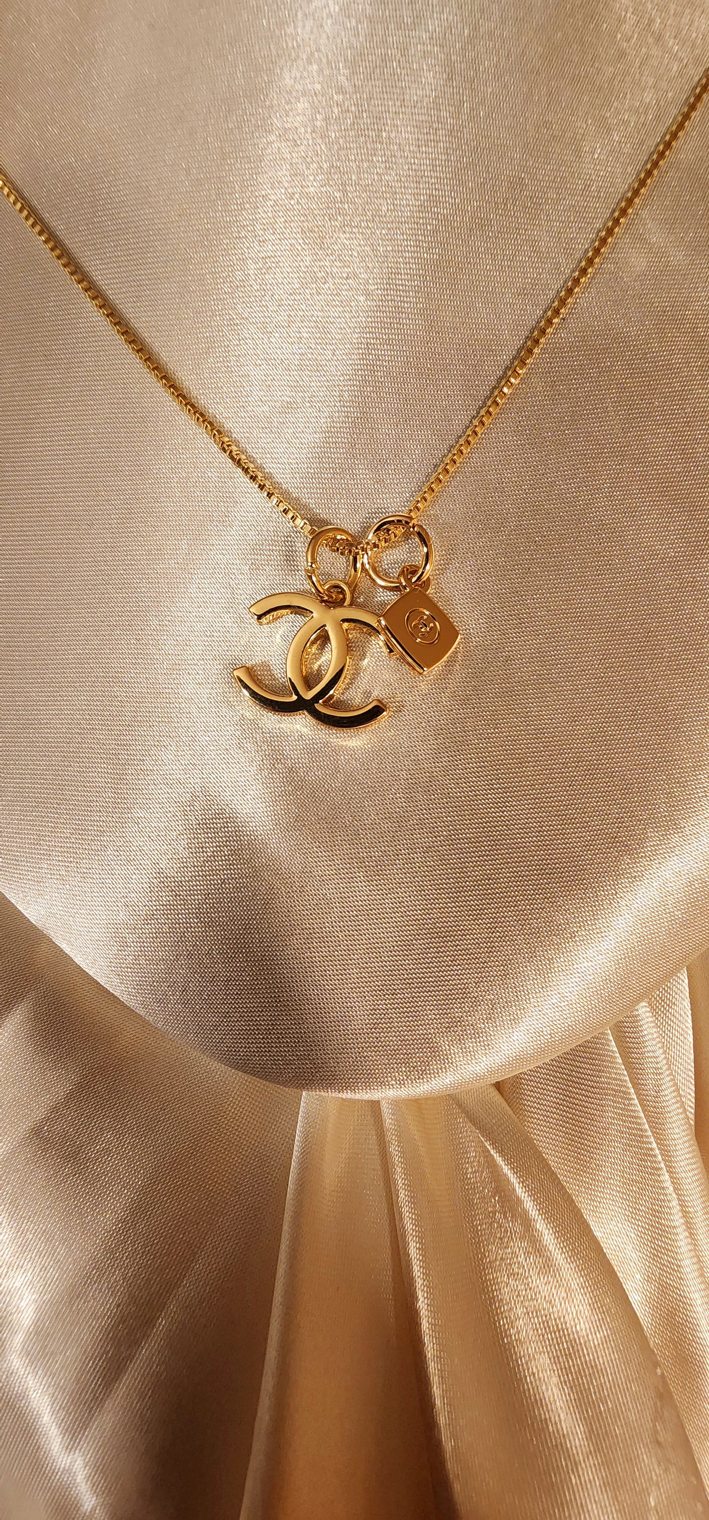 Repurposed Vintage Keychain Charm Necklace- CC Era