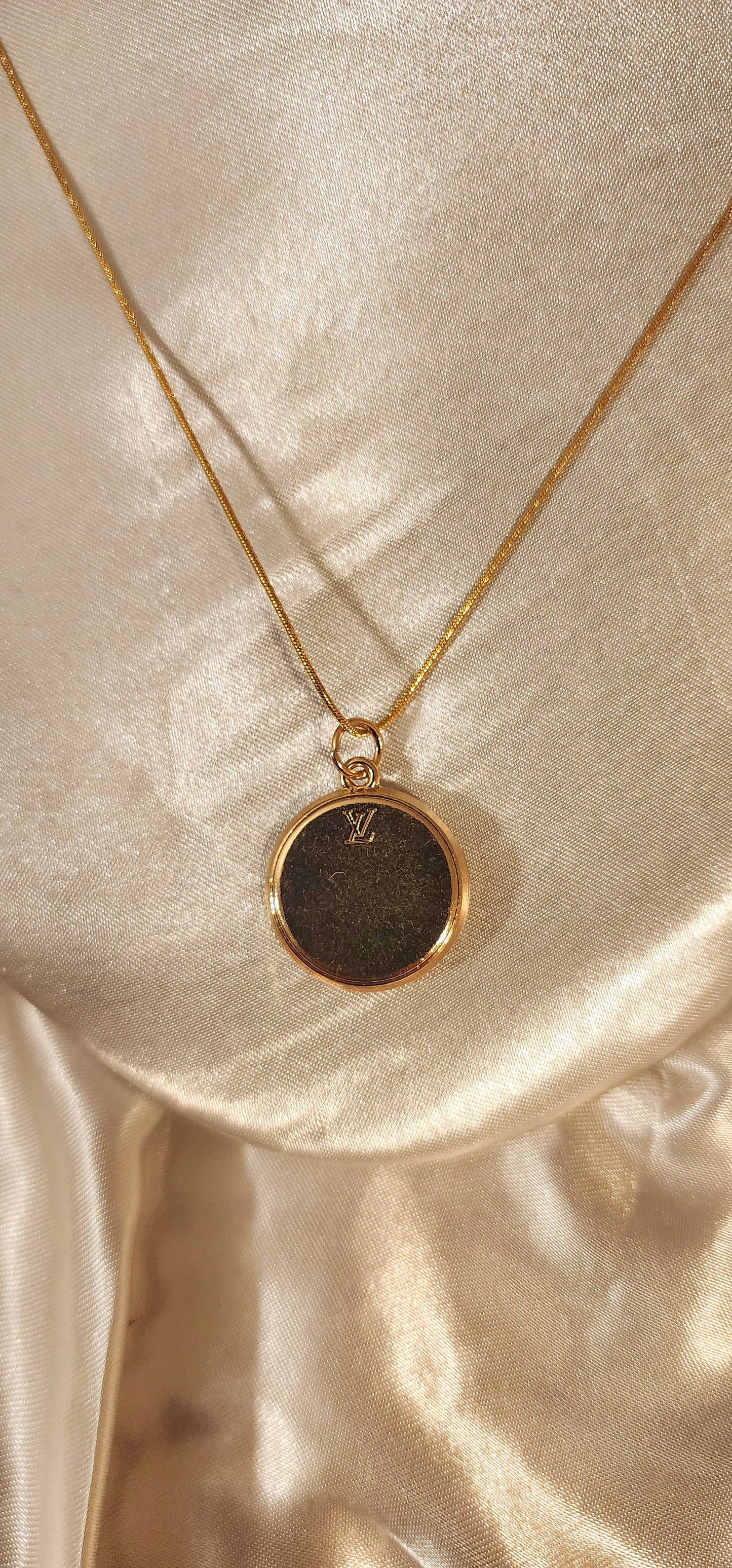 Repurposed Vintage Designer Gold Charm Necklace- LV Era