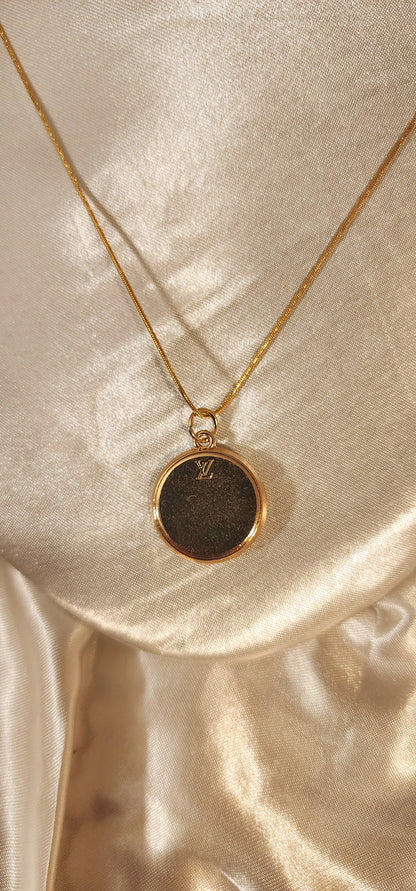 Repurposed Vintage Designer Gold Charm Necklace- LV Era